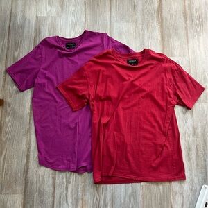 PacSun Scallop Fit Purple and Boxy Fit Red T-Shirt Set of 2 Medium Shirts